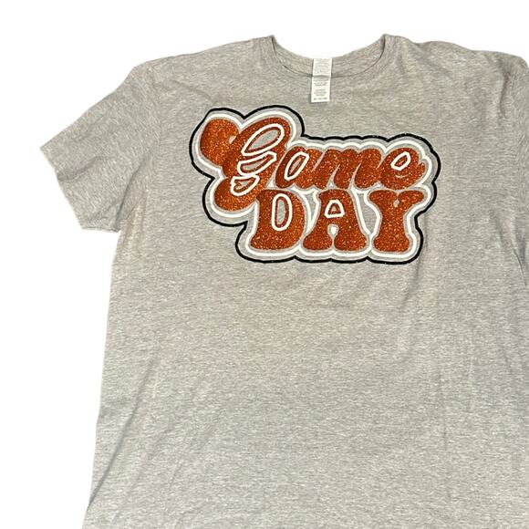 OSU Oklahoma State University Gray Glittered Game Day T Shirt 2 XL - Picture 1 of 5